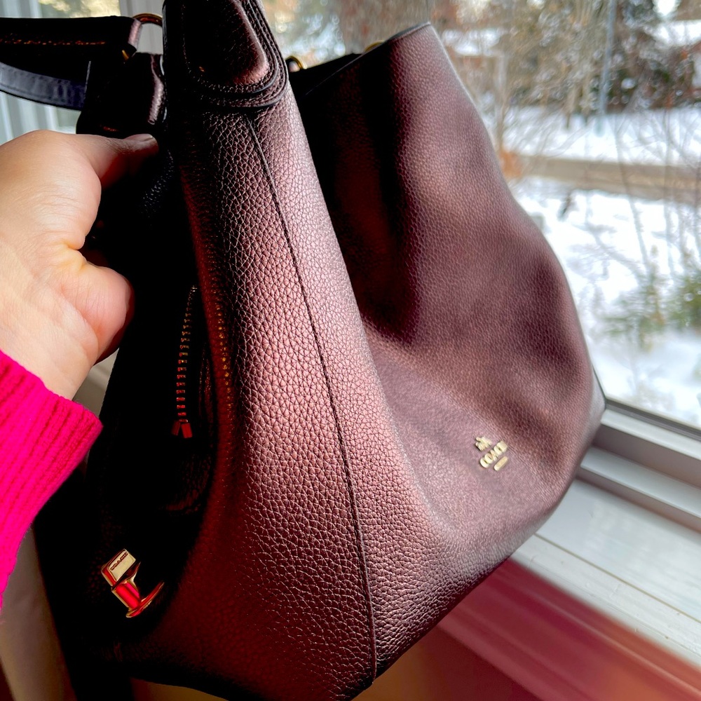Coach Metallic Burgundy Purse